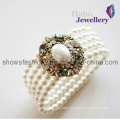 White Pearl Beads with Diamond Bracelet/ Fashion Jewelry/ Bracelet (XBL12009)